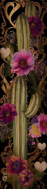 Free cactus bookmark featuring a gothic green cactus